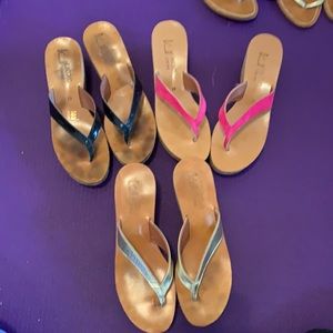 Three pairs of KJACQUES St. Tropez wedge sandalS
